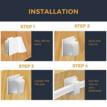 Cable Clips with Strong Self-Adhesive, XIAOXI R Shape Cable Management TV PC Wire Holder Sticky Tidy and Organizer Cord and Wires - 40 Pcs (White)