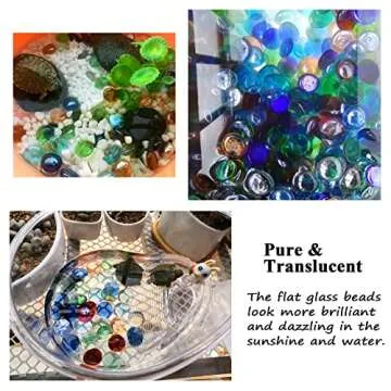 KINGOU 100 pcs Flat Glass Marbles for Crafts and Games