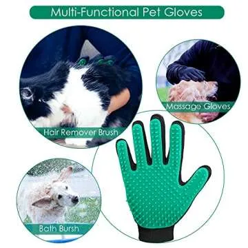 DELOMO Pet Hair Remover Gloves for Easy Grooming