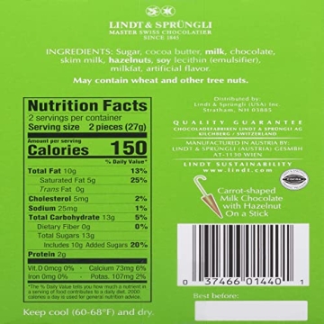 Lindt Milk Hazelnut Chocolate Carrots Easter Treats