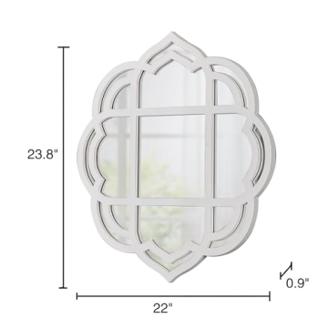 Farmhouse Scalloped Window Mirror for Wall Decor