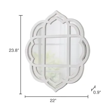 Farmhouse Scalloped Window Mirror for Wall Decor