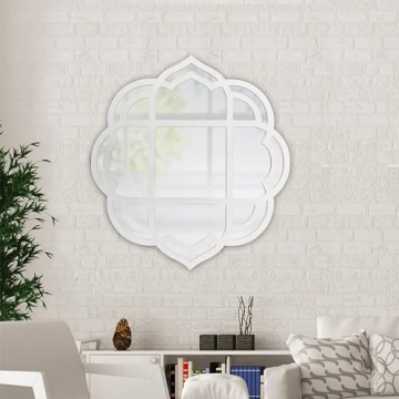 Farmhouse Scalloped Window Mirror for Wall Decor