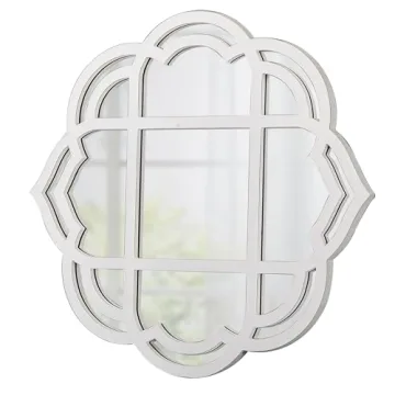 Farmhouse Scalloped Window Mirror for Wall Decor