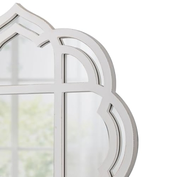 Farmhouse Scalloped Window Mirror for Wall Decor