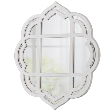 Farmhouse Scalloped Window Mirror for Wall Decor