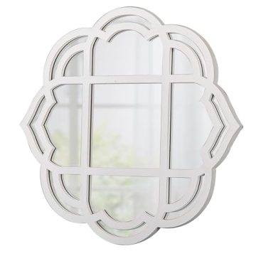 Farmhouse Scalloped Window Mirror for Wall Decor