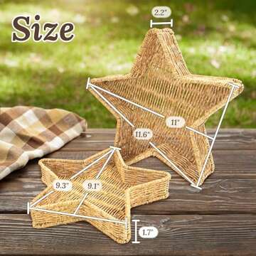 Star Wicker Baskets Set for Christmas and Decor