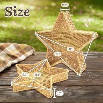 Star Wicker Baskets Set for Christmas and Decor