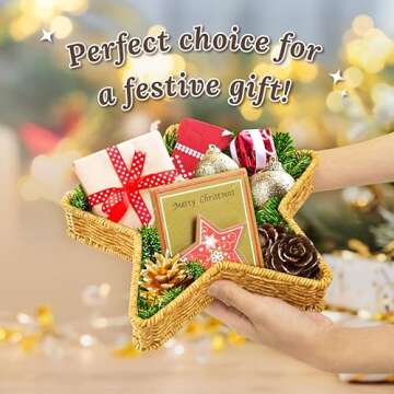 Star Wicker Baskets Set for Christmas and Decor