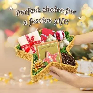 Star Wicker Baskets Set for Christmas and Decor