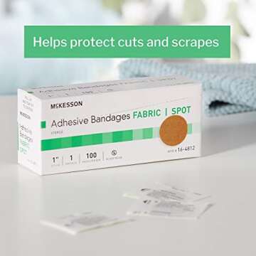 McKesson Sterile Adhesive Bandages, Fabric Spot, 100 Count