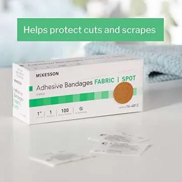 McKesson Sterile Adhesive Bandages, Fabric Spot, 100 Count