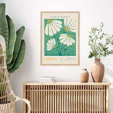 AnyDesign 9Pcs Flower Market Wall Art Prints for Home Decor