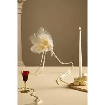 BABEYOND 1920s Flapper Feather Headband Roaring 20s Showgirl Great Gatsby Headpiece