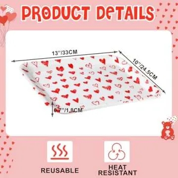 Zubebe 3 Pcs 13 x 10 Inch Valentine's Day Serving Trays Heart Decorative Platter Reusable Valentine Party Decorations for Valentine Celebration Party Serving Food Snacks Cookies Dessert