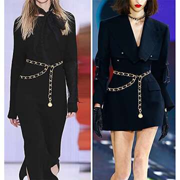 YooAi Stylish Leather Waist Chain Belt for Women