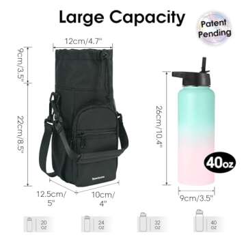 sportsnew Water Bottle Holder with Strap 32oz 40oz Insulated Water Bottle Carrier Sling Bag with Pho...