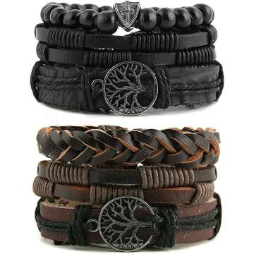 Tree of Life Genuine Leather Bracelets for Men & Women