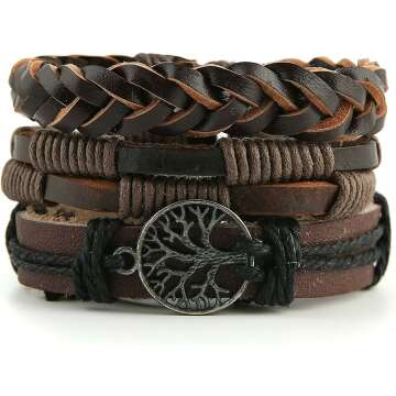 Tree of Life Genuine Leather Bracelets for Men & Women