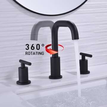 TRUSTMI Matte Black Widespread Bathroom Faucet