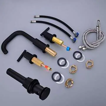 TRUSTMI Matte Black Widespread Bathroom Faucet