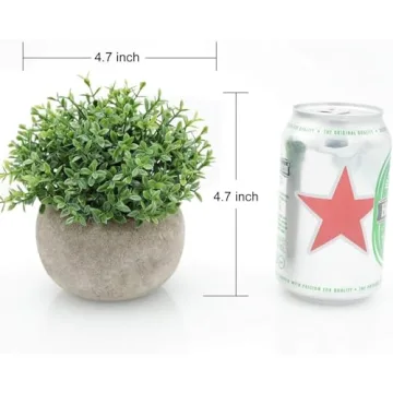 Mini Sage Green Potted Topiary for Home and Office Decor