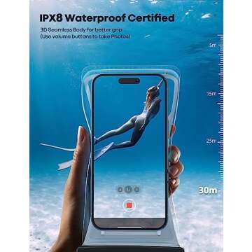 Lamicall 2PCS Waterproof Phone Pouch Floating - [Soft 3D Seamless Design] IPX8 Water Proof Cell Phon...