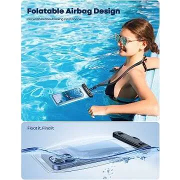 Lamicall 2PCS Waterproof Phone Pouch Floating - [Soft 3D Seamless Design] IPX8 Water Proof Cell Phone Case for Beach, Protector for iPhone, 4-7" Devices, Dry Bag Beach Essentials for Cruise Travel