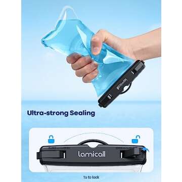 Lamicall 2PCS Waterproof Phone Pouch Floating - [Soft 3D Seamless Design] IPX8 Water Proof Cell Phone Case for Beach, Protector for iPhone, 4-7" Devices, Dry Bag Beach Essentials for Cruise Travel