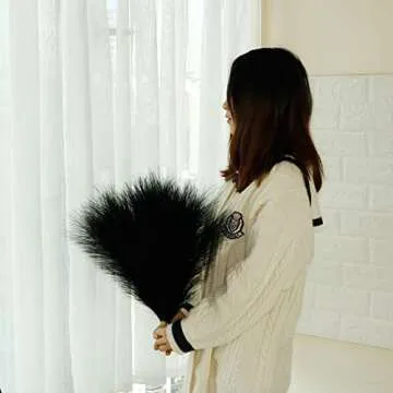 AfooBezos 7Pcs Faux Pampass Grass, Pampass Grass Decor - 17 Inch Dried Pampass Grass Small - Artificial Pompous Grass Branches Decor (Black)