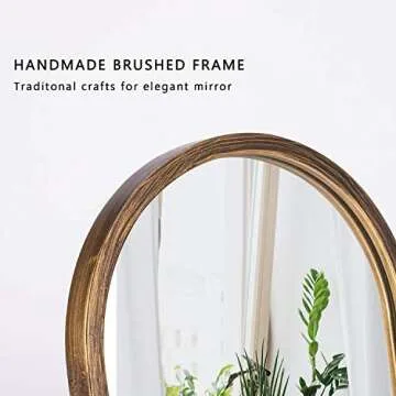 Geloo Vintage Vanity Table Mirror-Desk Makeup Mirror Golden Metal Framed Small Stand Mirrors 360 Adjustable Rotation for Tabletop,Office,Bedroom,Bathroom,Living Room,Antique 11.8'' x 7.8''