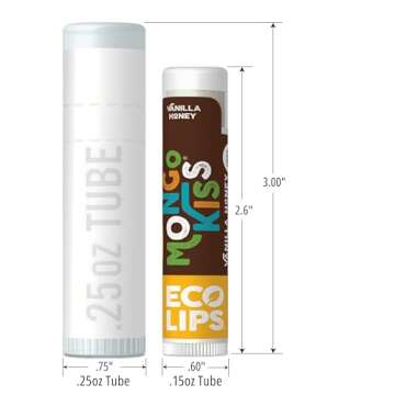 Mongo Kiss USDA Organic Lip Balm Set 8-pack (0.15 oz. each) with Mongongo Oil & Cocoa Butter to Mois...