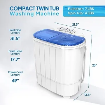 Portable Washing Machine 11LBS with Washer & Dryer