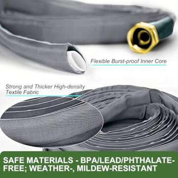 GUKOK 50FT Non-Expanding Garden Hose - Ultra-Light & Flexible