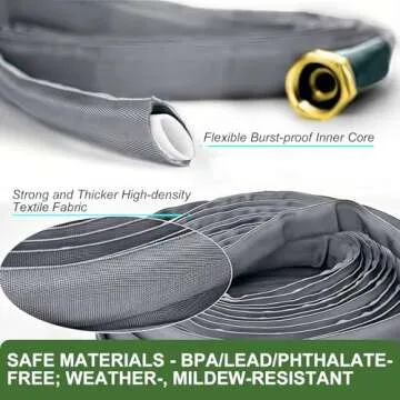 GUKOK 50FT Non-Expanding Garden Hose - Ultra-Light & Flexible