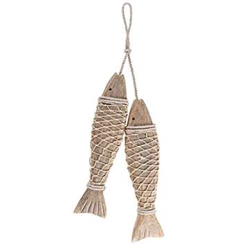 MDLUU Wooden Fish Wall Art, Large Wood Fish 12.5 Inches, Hand Carved Fish Hanging Decor, Decorative ...