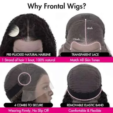 larima 13x4 HD Curly Lace Front Wigs Human Hair Pre Plucked 180% Density Wet and Wavy Human Hair Wigs for Women Glueless Curly Human Hair Wig 12A Virgin Hair Natural Black Color (24 Inch)