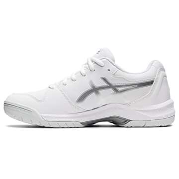 ASICS Women's Gel-Dedicate 7 Tennis Shoes, 11, White/Pure Silver