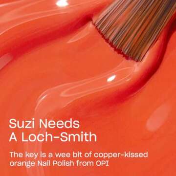 OPI Nail Lacquer Suzi Needs a Loch-smith | Opaque Dark Orange Crème Chip Resistant Nail Polish | Scotland Collection