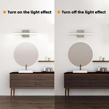 kinyota Modern LED Vanity Lights for Bathroom 2 Pack 16IN 9W Daylight White Chrome Bathroom Light Fixtures Bathroom Lights Over Mirror Vanity Lighting Fixtures Bathroom Vanity Light