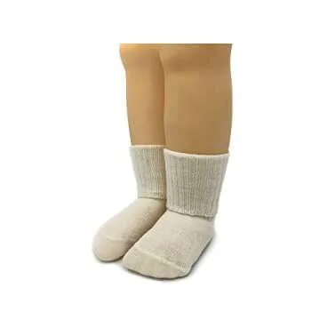 WARRIOR ALPACA SOCKS | Infant & Toddler Cuff-able Knee High | Baby Alpaca Wool (9-18 Months, Off White)
