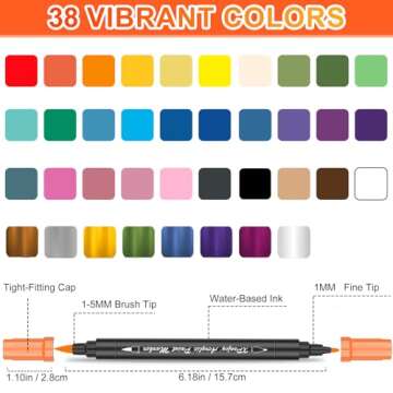 XPaoFey 38 Colors Acrylic Paint Pens - Dual Tip for Rock Painting & More