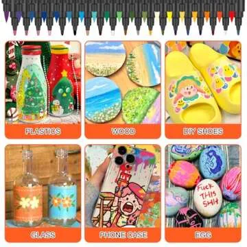 XPaoFey Dual Tip Acrylic Paint Pens for Creative Projects