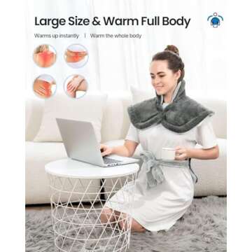 RENPHO Heating Pad for Back, Relaxation & Valentines Day Gifts for Her Him Mom Dad, Neck and Shoulde...
