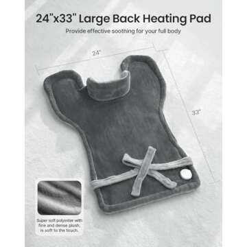 RENPHO Heating Pad for Back, Relaxation & Valentines Day Gifts for Her Him Mom Dad, Neck and Shoulder Heat Pad for Pain Relief, FSA HSA Approved, Edge Weighted, ETL Certified, 24"x33", Grey White
