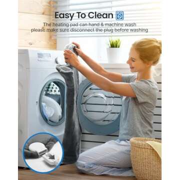 RENPHO Heating Pad for Back, Relaxation & Valentines Day Gifts for Her Him Mom Dad, Neck and Shoulder Heat Pad for Pain Relief, FSA HSA Approved, Edge Weighted, ETL Certified, 24"x33", Grey White