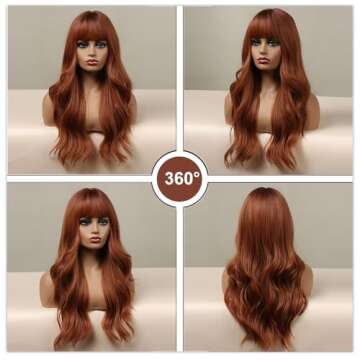 Esmee 24" Wavy Copper Brown Synthetic Wig for Women