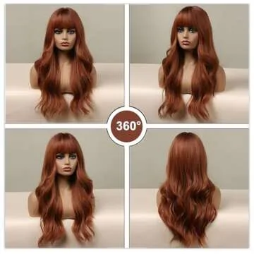 Esmee 24" Wavy Copper Brown Synthetic Wig for Women