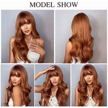 Esmee 24" Wavy Copper Brown Synthetic Wig for Women